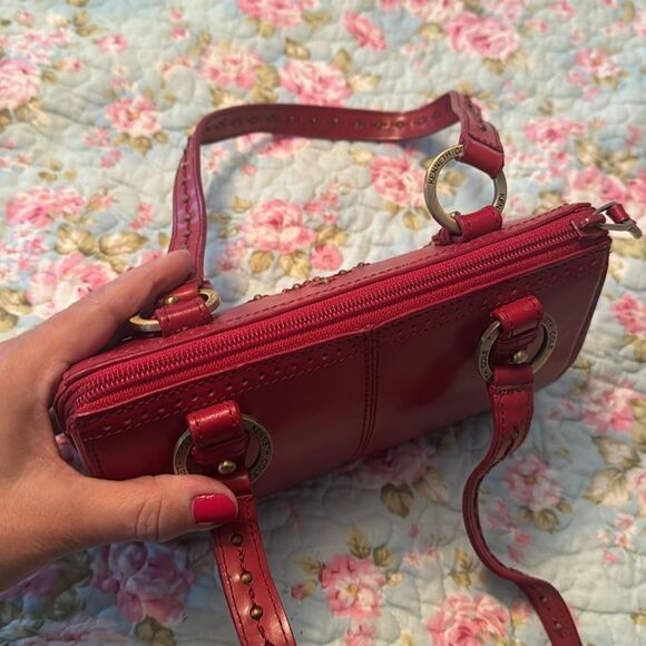 VTG Kenneth Cole HardCase Red Studded Shoulder Bag - Picture 7 of 8